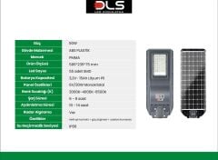 DLS 50W Profesyonel Solar Sokak Armatürü  Tüm Gece Aydınlatma  Güneş Enerjili