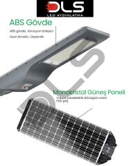 DLS 100W Profesyonel Solar Sokak Armatürü  Tüm Gece Aydınlatma  Güneş Enerjili