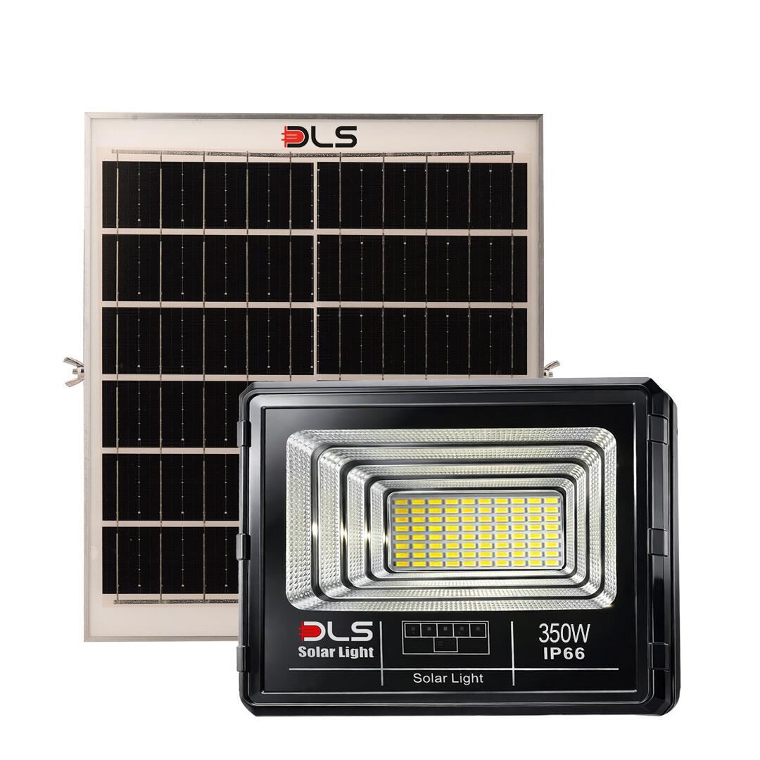DLS 350W Güneş Enerjili Solar LED Projektör Harici Solar Panelli, 5 Metre Kablolu, Hareketli Konsollu, Dış Mekan Bahçe Güvenlik Aydınlatma 503-350