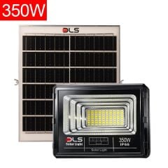 DLS 350W Güneş Enerjili Solar LED Projektör Harici Solar Panelli, 5 Metre Kablolu, Hareketli Konsollu, Dış Mekan Bahçe Güvenlik Aydınlatma 503-350