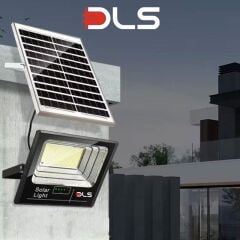 DLS 350W Güneş Enerjili Solar LED Projektör Harici Solar Panelli, 5 Metre Kablolu, Hareketli Konsollu, Dış Mekan Bahçe Güvenlik Aydınlatma 503-350