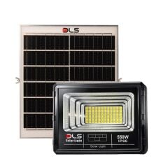 DLS 550W Güneş Enerjili Solar LED Projektör Harici Solar Panelli, 5 Metre Kablolu, Hareketli Konsollu, Dış Mekan Bahçe Güvenlik Aydınlatma 503-550