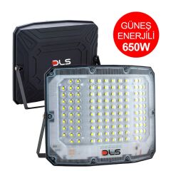 DLS 650W Güneş Enerjili Solar LED Projektör Harici Solar Panelli, 5 Metre Kablolu, Hareketli Konsollu 505-650