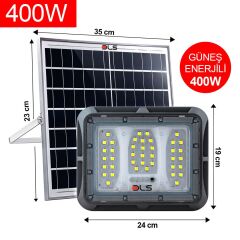 DLS 400W Güneş Enerjili Solar LED Projektör Harici Solar Panelli, 5 Metre Kablolu, Hareketli Konsollu SLR-504-400-01