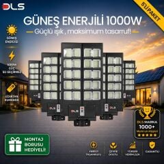 5'li Paket DLS 1000W Güneş Enerjili Solar Sokak Lambası Hareket Sensörlü LED Bahçe Aydınlatması