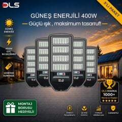 5'li Paket DLS 400W Güneş Enerjili Solar Sokak Lambası Hareket Sensörlü LED Bahçe Aydınlatması