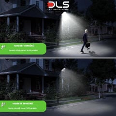 5'li Paket DLS 400W Güneş Enerjili Solar Sokak Lambası Hareket Sensörlü LED Bahçe Aydınlatması